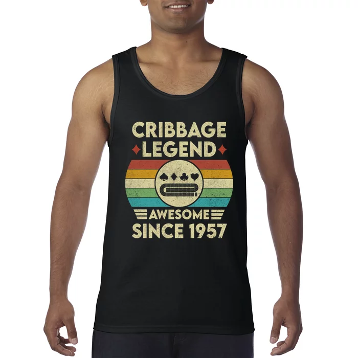 Cribbage Legend 65 Years Old Awesome Since 1957 Cribbage Tank Top