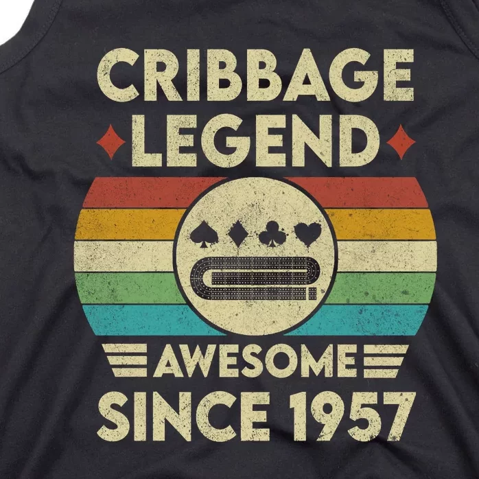 Cribbage Legend 65 Years Old Awesome Since 1957 Cribbage Tank Top