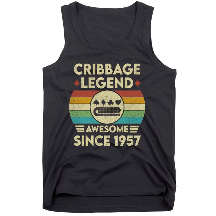 Cribbage Legend 65 Years Old Awesome Since 1957 Cribbage Tank Top