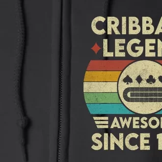 Cribbage Legend 65 Years Old Awesome Since 1957 Cribbage Full Zip Hoodie