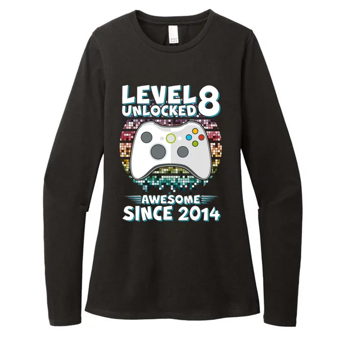 Cool Level 8 Unlocked Awesome Since 2014 Gamer Womens CVC Long Sleeve Shirt