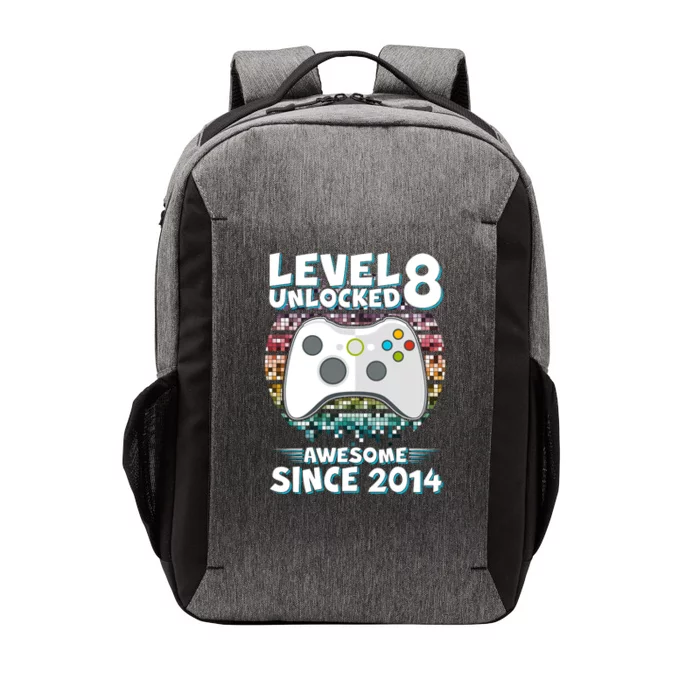 Cool Level 8 Unlocked Awesome Since 2014 Gamer Vector Backpack