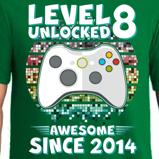 Cool Level 8 Unlocked Awesome Since 2014 Gamer Pajama Set