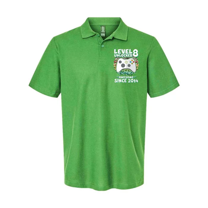 Cool Level 8 Unlocked Awesome Since 2014 Gamer Softstyle Adult Sport Polo