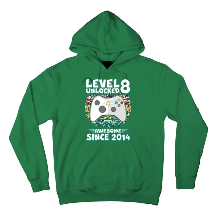 Cool Level 8 Unlocked Awesome Since 2014 Gamer Tall Hoodie