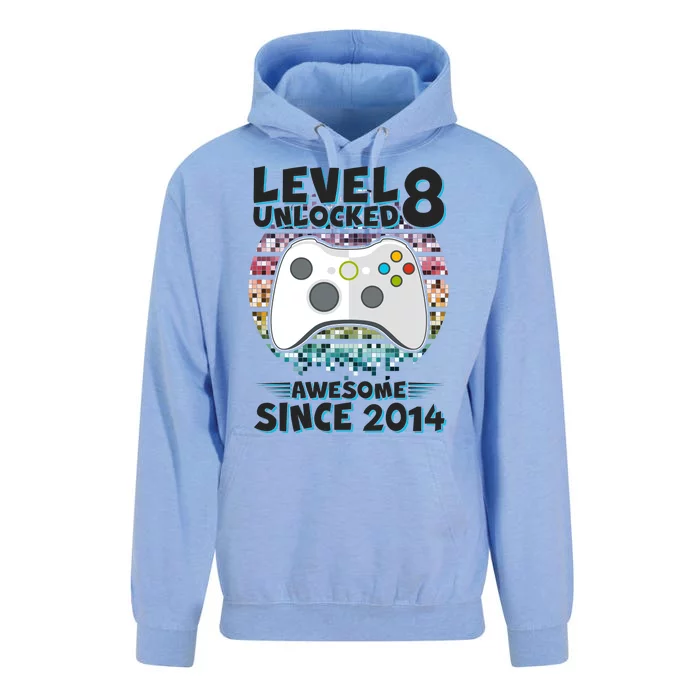 Cool Level 8 Unlocked Awesome Since 2014 Gamer Unisex Surf Hoodie