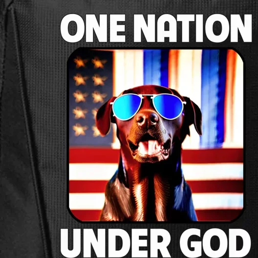 Chocolate Lab American Flag One Nation Under God Patriotic Great Gift City Backpack