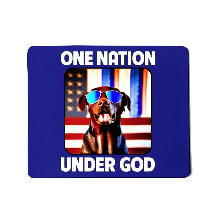 Chocolate Lab American Flag One Nation Under God Patriotic Great Gift Mousepad