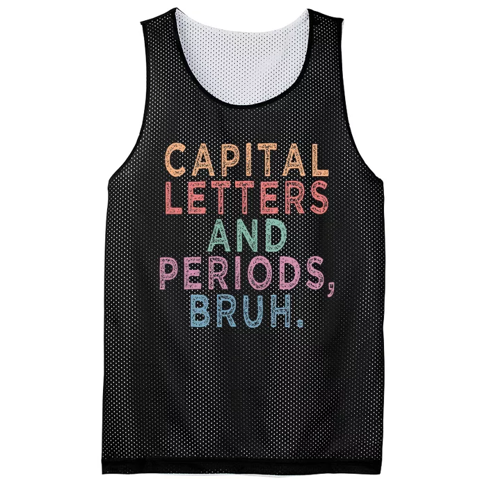 Capital Letters And Periods Bruh Mesh Reversible Basketball Jersey Tank