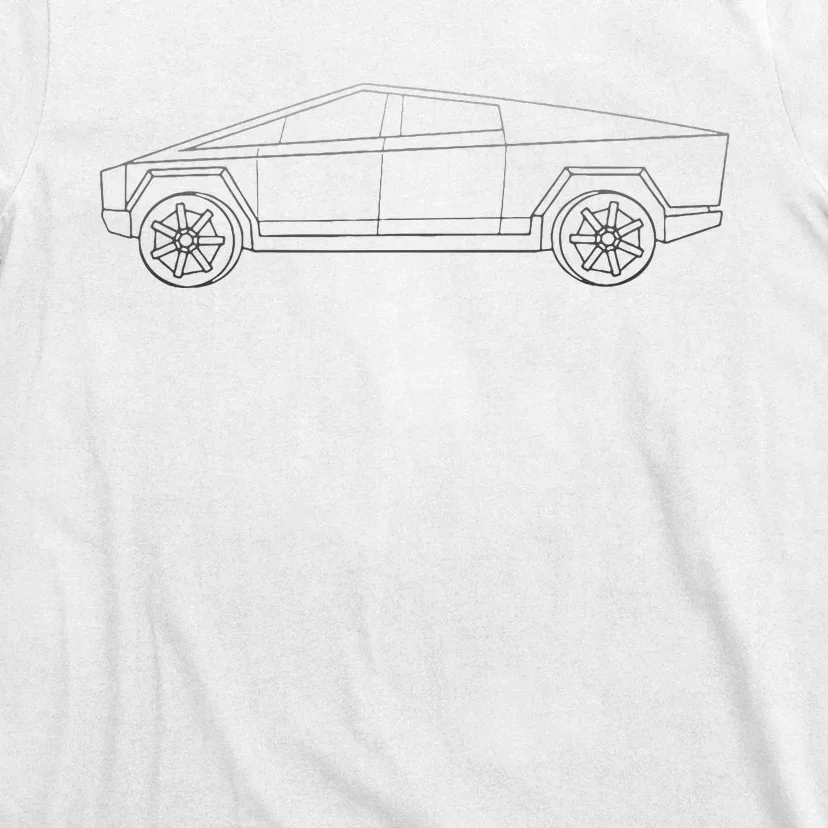 Cybertrucks Line Art Futuristic Truck Cyber Design Ev Fan T-Shirt