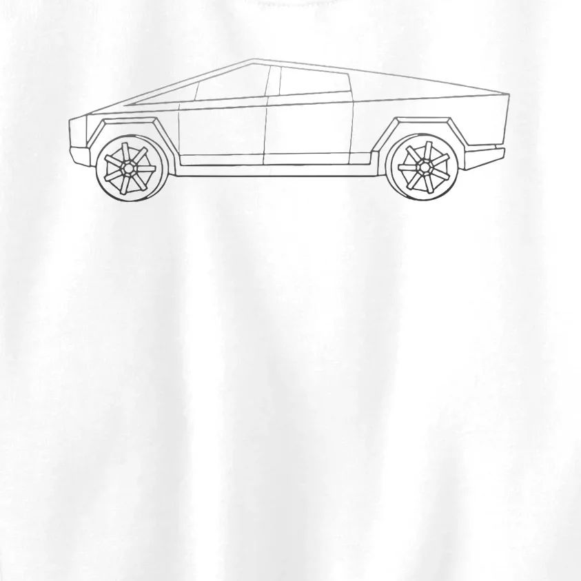 Cybertrucks Line Art Futuristic Truck Cyber Design Ev Fan Kids Sweatshirt