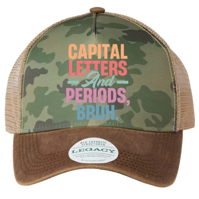 Capital Letters And Periods Bruh Legacy Tie Dye Trucker Hat