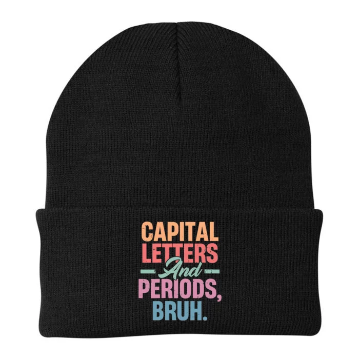 Capital Letters And Periods Bruh Knit Cap Winter Beanie