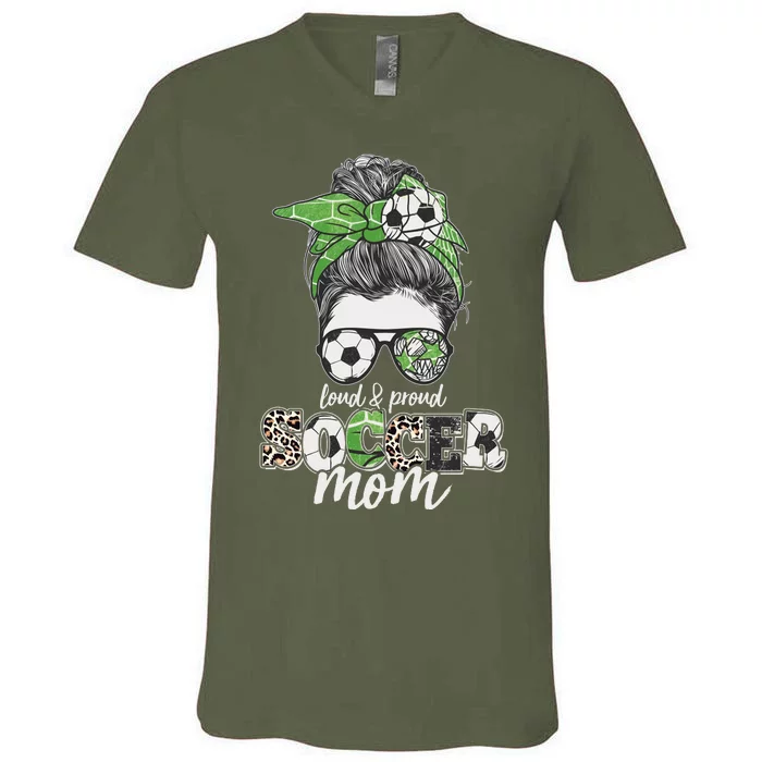 Cute Loud And Proud Soccer Mom V-Neck T-Shirt