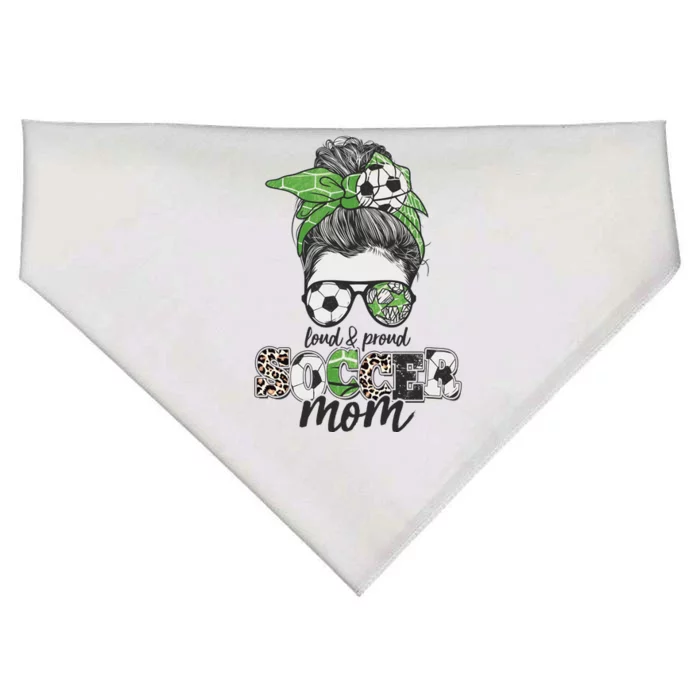 Cute Loud And Proud Soccer Mom USA-Made Doggie Bandana