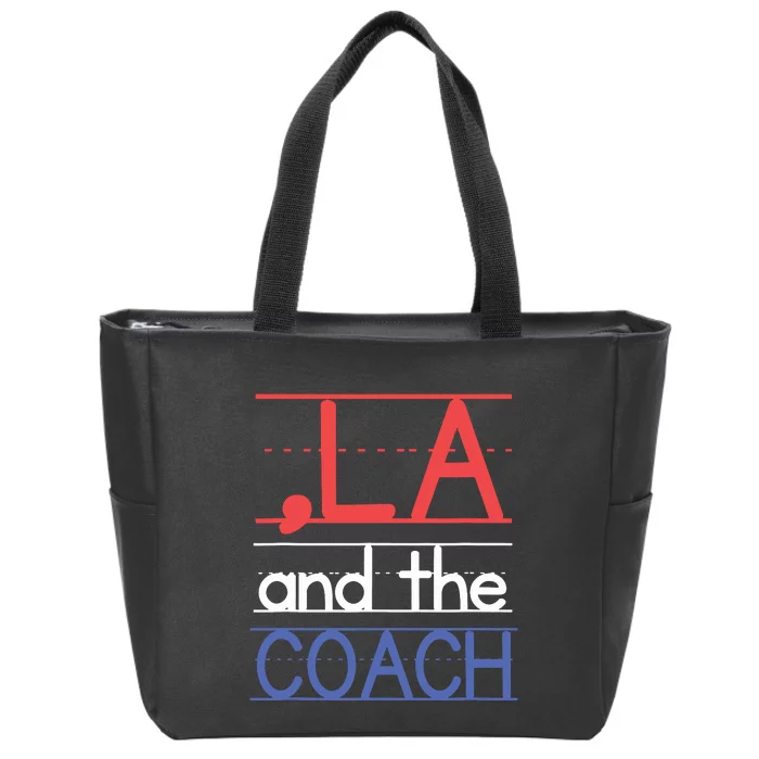 Comma La And The Coach Harris Walz 2024 Educators Zip Tote Bag