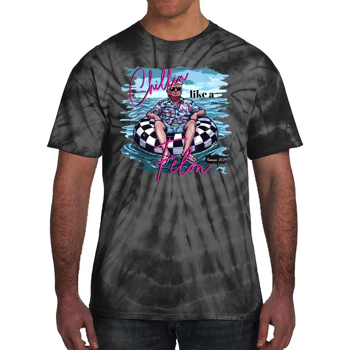 Chillin Like A Felon Funny Trump Summer 2024 Tie-Dye T-Shirt