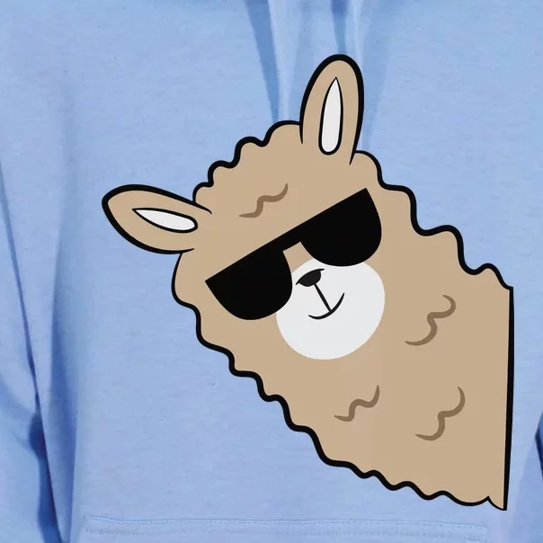 Cute Llama Alpaca With Sunglasses Funny Llama Unisex Surf Hoodie