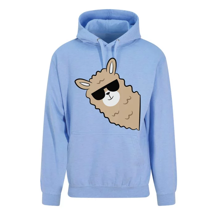 Cute Llama Alpaca With Sunglasses Funny Llama Unisex Surf Hoodie