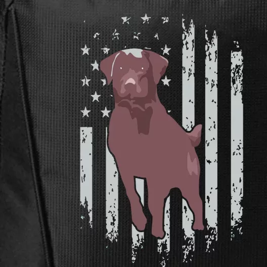 Chocolate Lab American Flag Brown Labrador Retriever Owner City Backpack