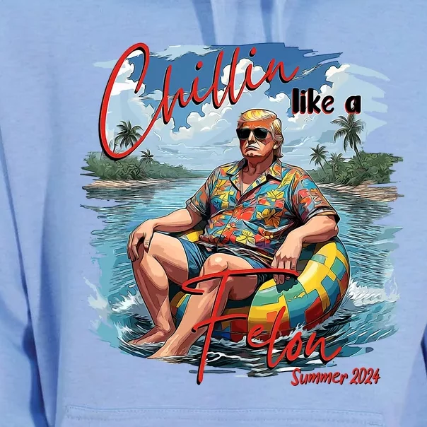 Chillin Like A Felon Trump For President 2024 Retro Summer Unisex Surf Hoodie