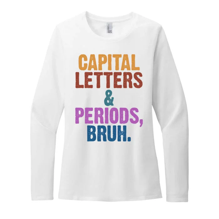 Capital Letters And Periods Bruh Funny School Womens CVC Long Sleeve Shirt