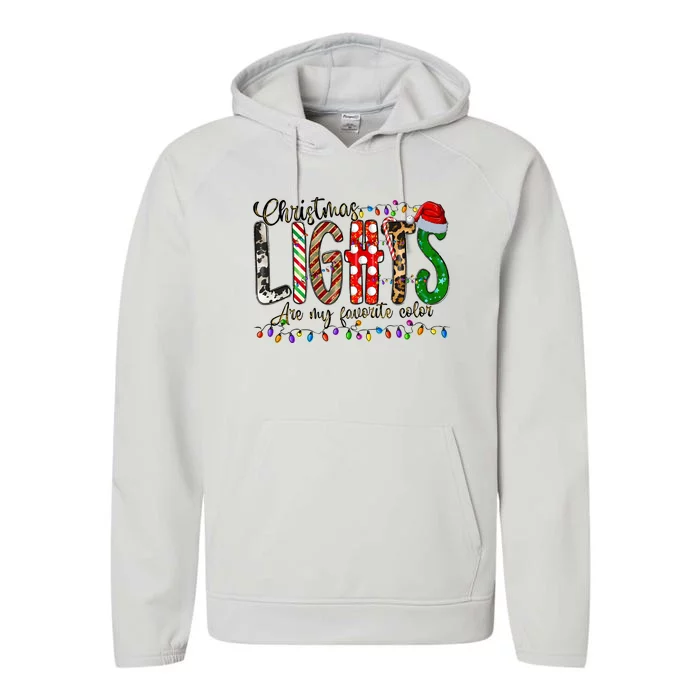 Christmas Lights Are My Favorite Color Performance Fleece Hoodie