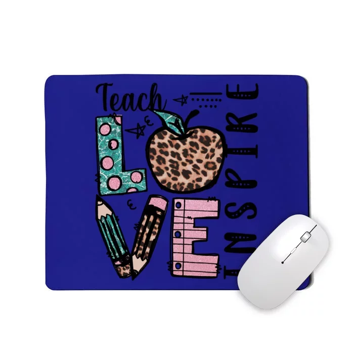 Cute Leopard Animal Print For Teacher Mom Teach Love Inspire Meaningful Gift Mousepad