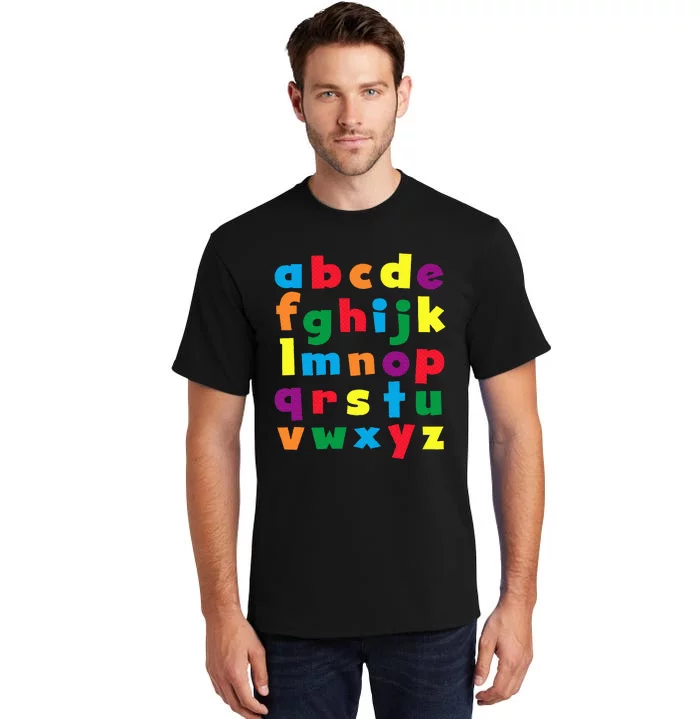 Colorful Letters Alphabet Educational Abcs Tall T-Shirt