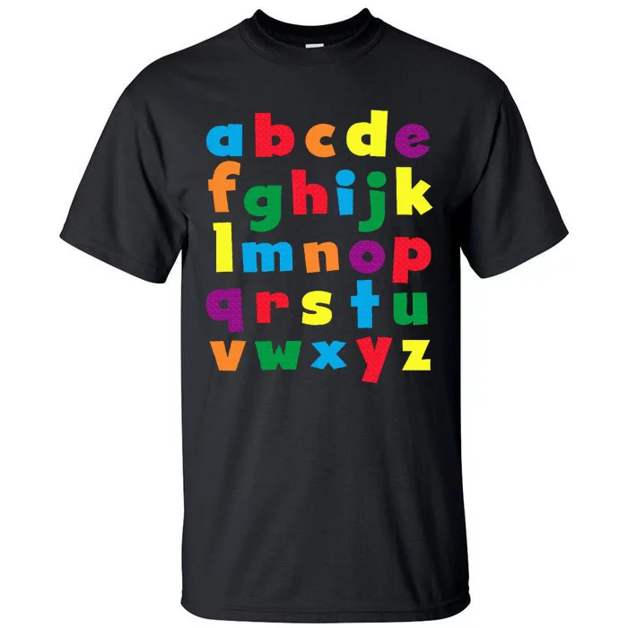 Colorful Letters Alphabet Educational Abcs Tall T-Shirt