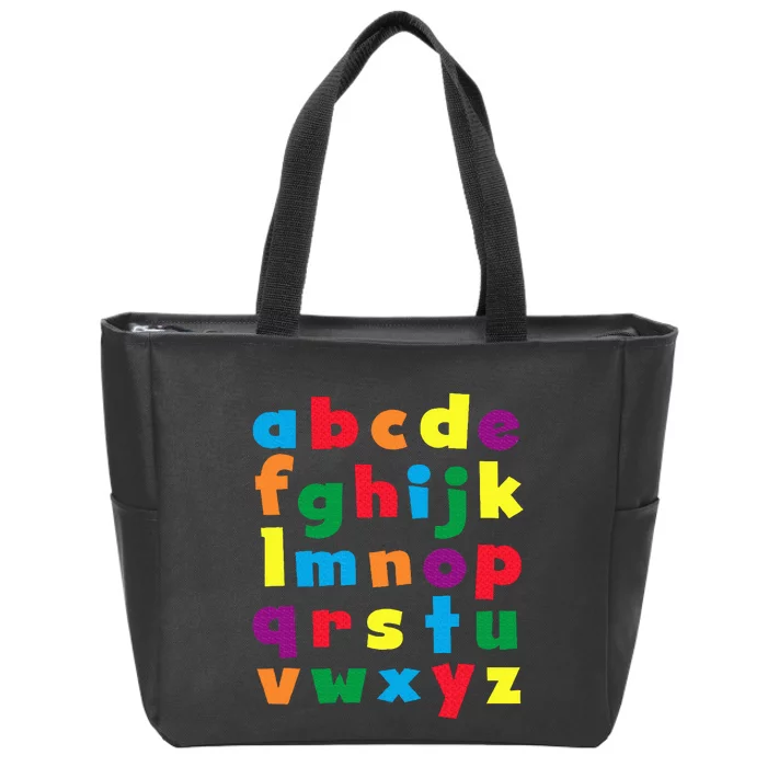 Colorful Letters Alphabet Educational Abcs Zip Tote Bag