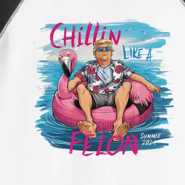 Chillin Like A Felon Trump 2024 Summer Humor Toddler Fine Jersey T-Shirt