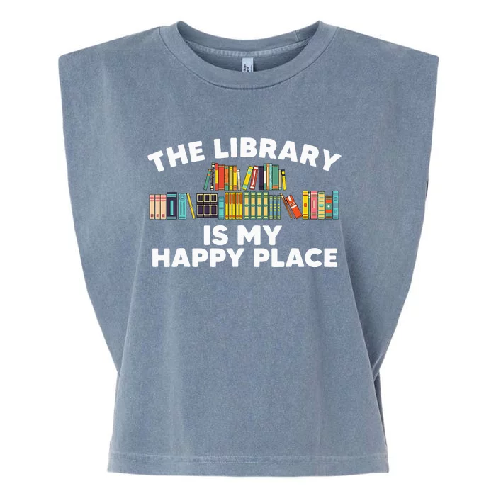 Cool Library Art For Women Bookworm Librarian Book Lover Garment-Dyed Women's Muscle Tee