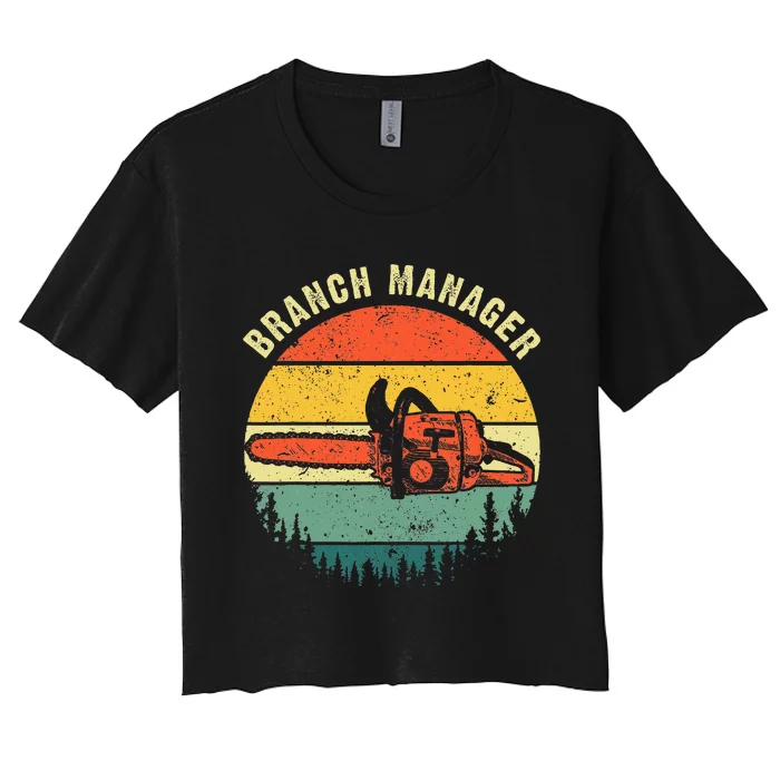 Cool Lumberjack Art Women Arborist Logger Branch Manager Women's Crop Top Tee