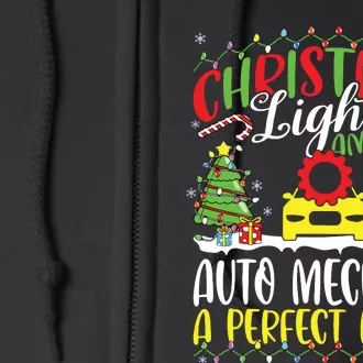 Christmas Light Auto Mechanic Xmas Auto Technician Christmas Full Zip Hoodie