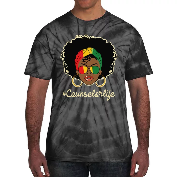 Counselor Life African American Pride Career Counseling Tie-Dye T-Shirt