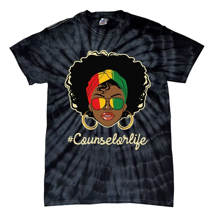 Counselor Life African American Pride Career Counseling Tie-Dye T-Shirt