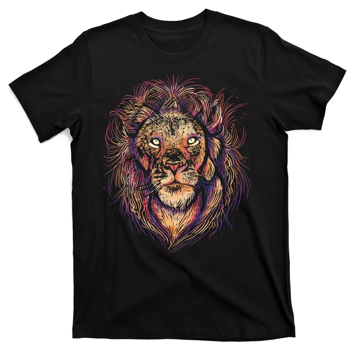 Colorful Lion Abstract T-Shirt