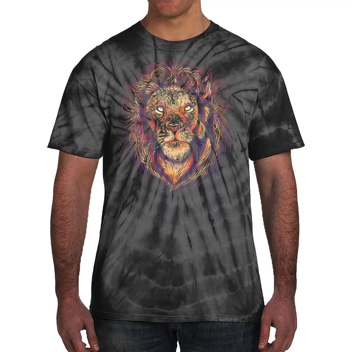 Colorful Lion Abstract Tie-Dye T-Shirt