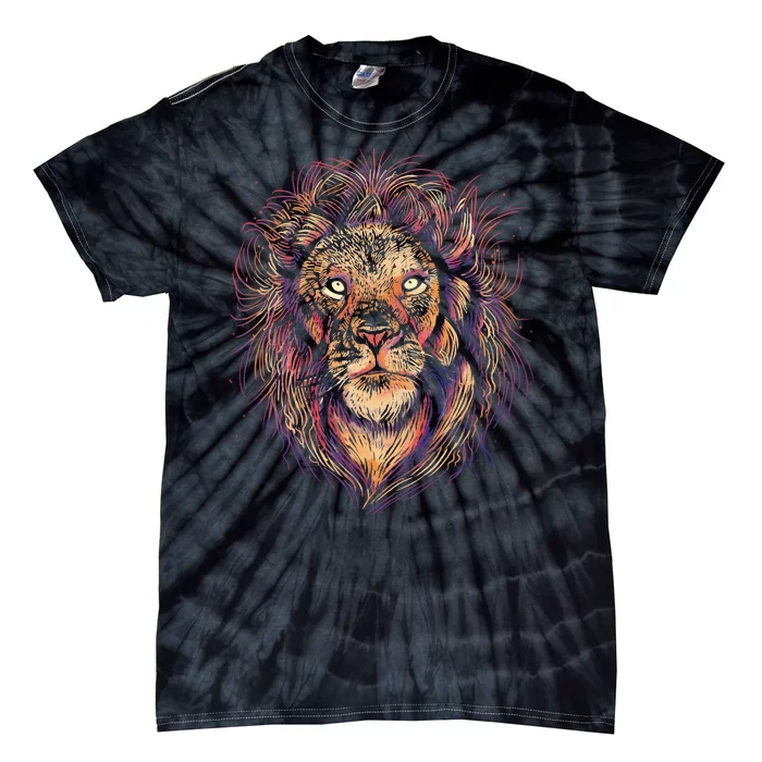 Colorful Lion Abstract Tie-Dye T-Shirt