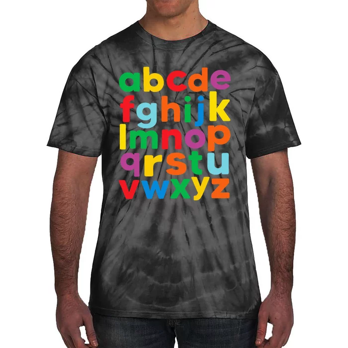 Colorful Letters Alphabet Learning Abcs Tie-Dye T-Shirt