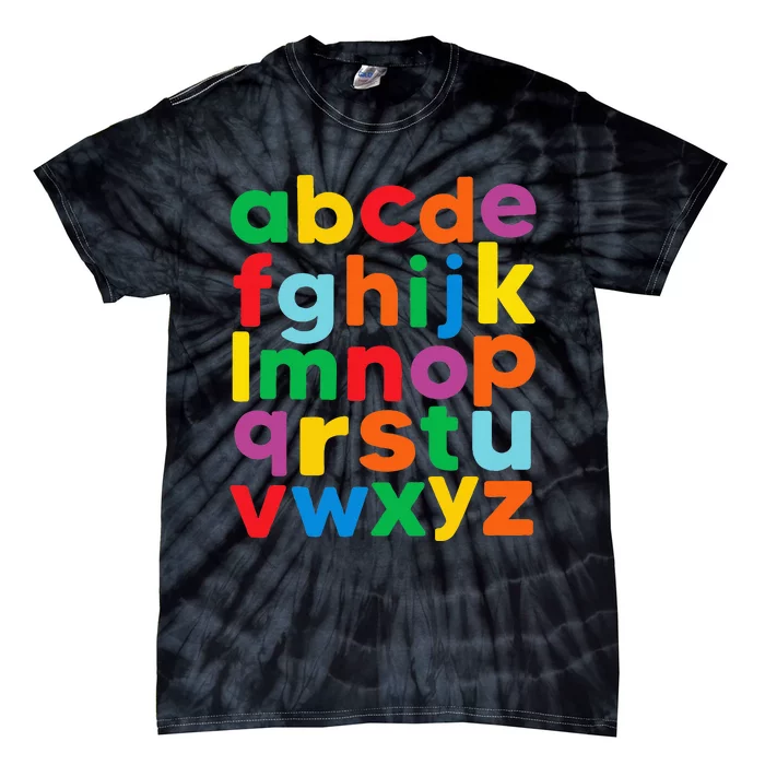 Colorful Letters Alphabet Learning Abcs Tie-Dye T-Shirt