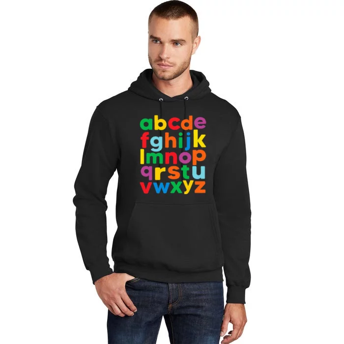 Colorful Letters Alphabet Learning Abcs Tall Hoodie