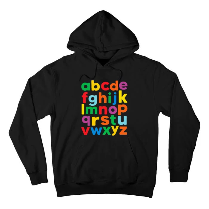 Colorful Letters Alphabet Learning Abcs Tall Hoodie