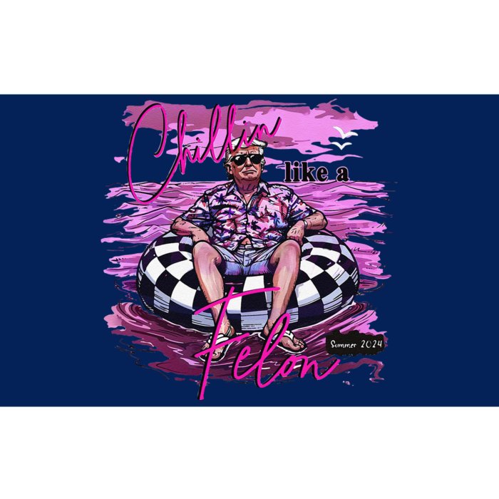 Chillin Like A Felon Retro Summer Pink Funny Trump 2024 Bumper Sticker