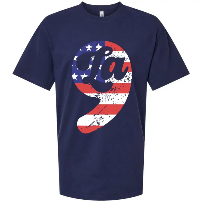 Comma La American Flag Kamala Harris Sueded Cloud Jersey T-Shirt