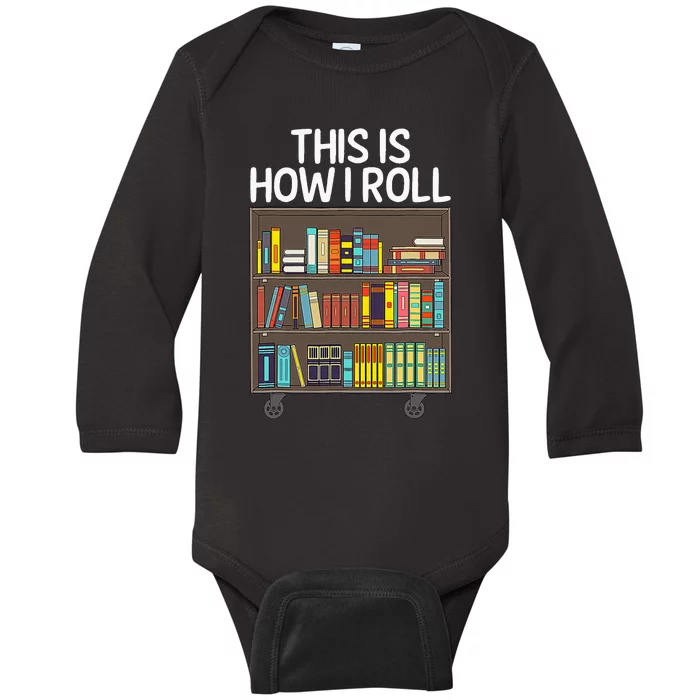 Cute Library Art For  Book Reader School Librarian Baby Long Sleeve Bodysuit