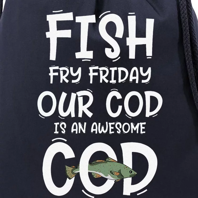 Catholic Lent And Easter Christian Lenten Fish Fry Friday Drawstring Bag