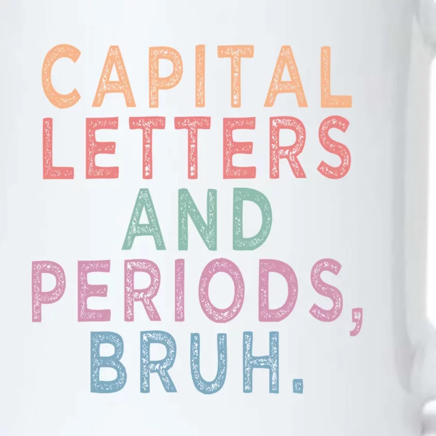 Capital Letters And Periods Bruh Funny English Teacher Black Color Changing Mug