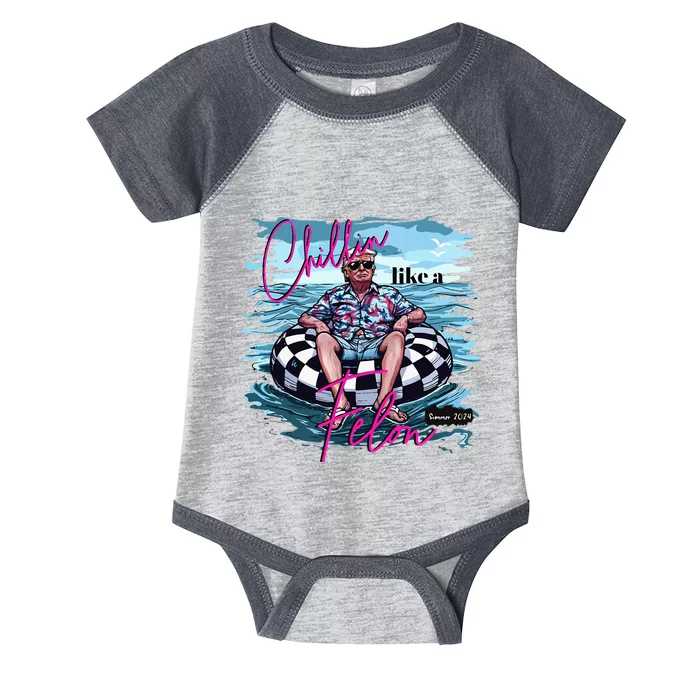 Chillin Like A Felon Trump For President 2024 Infant Baby Jersey Bodysuit